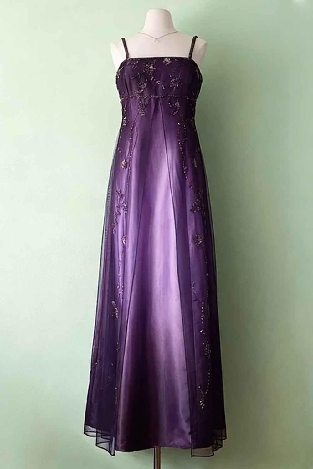 NiceVestidos - Robe longue bordeaux à fleurs et perles, style vintage, en tulle, pour femme, NV5648