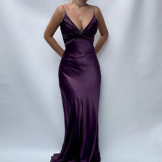 Purple/green/red/yellow fashion elegant V-neck backless vintage prom dress evening gown party dress nv1932