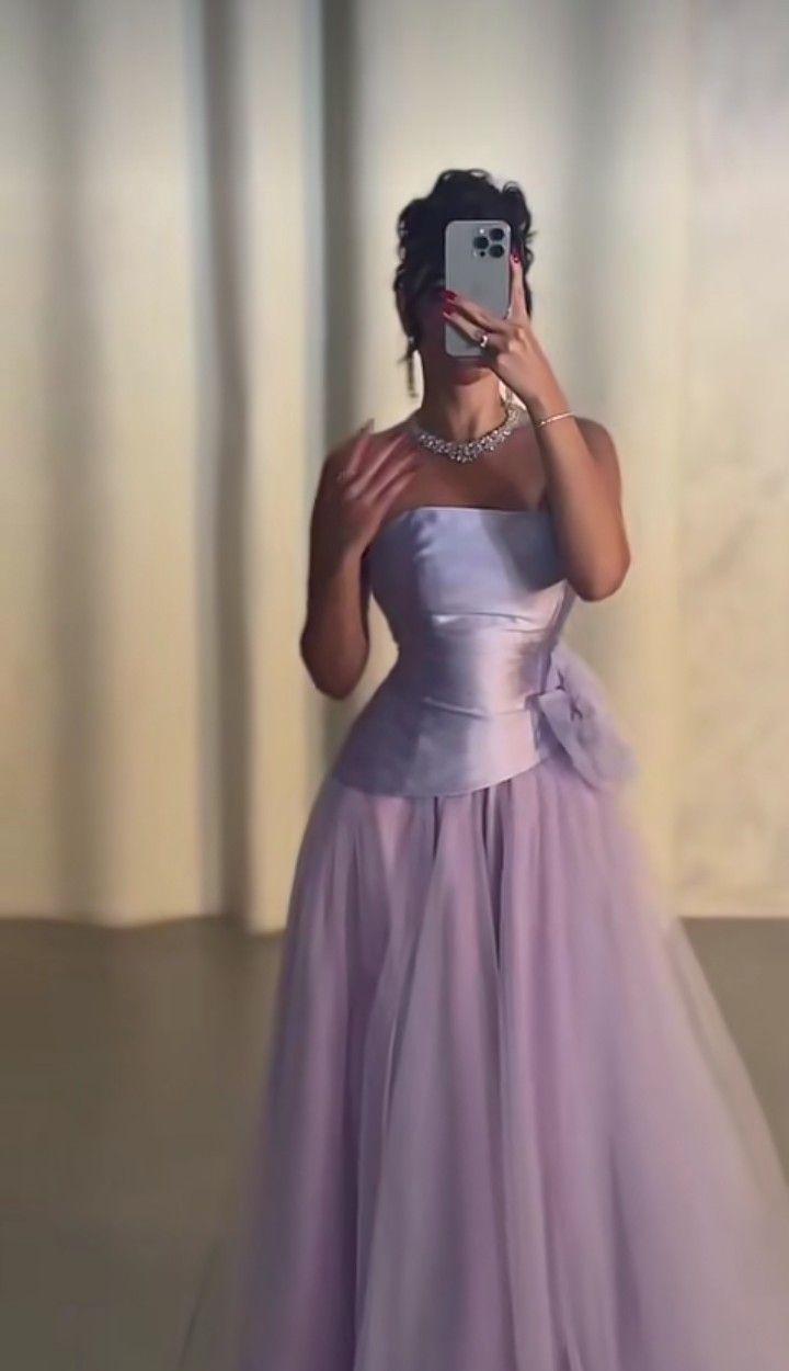 NiceVestidos--Purple Elegant Long Satin Tulle Ball Gown Princess Dress NV5862