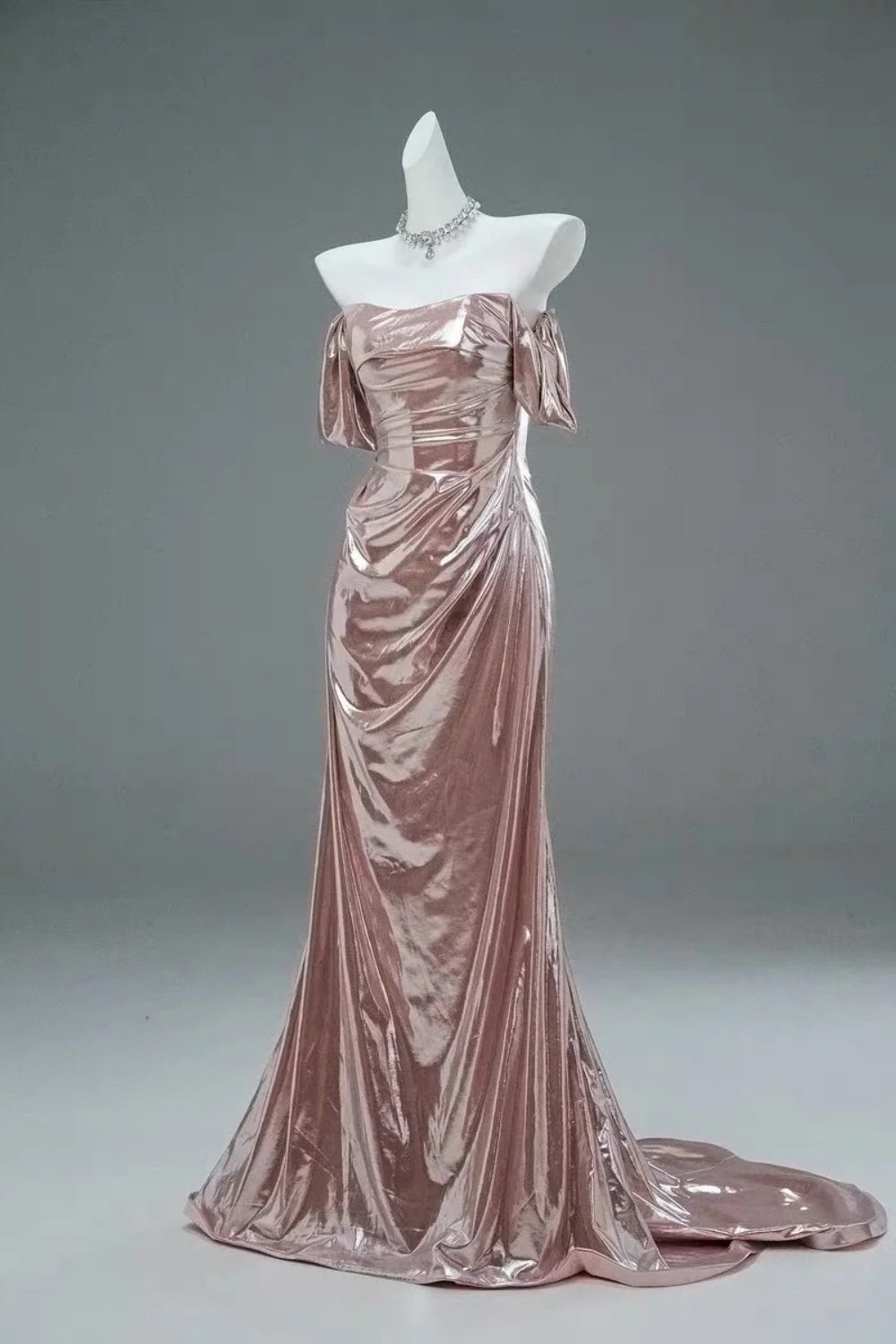 Robe longue rose simple et élégante NV6615
