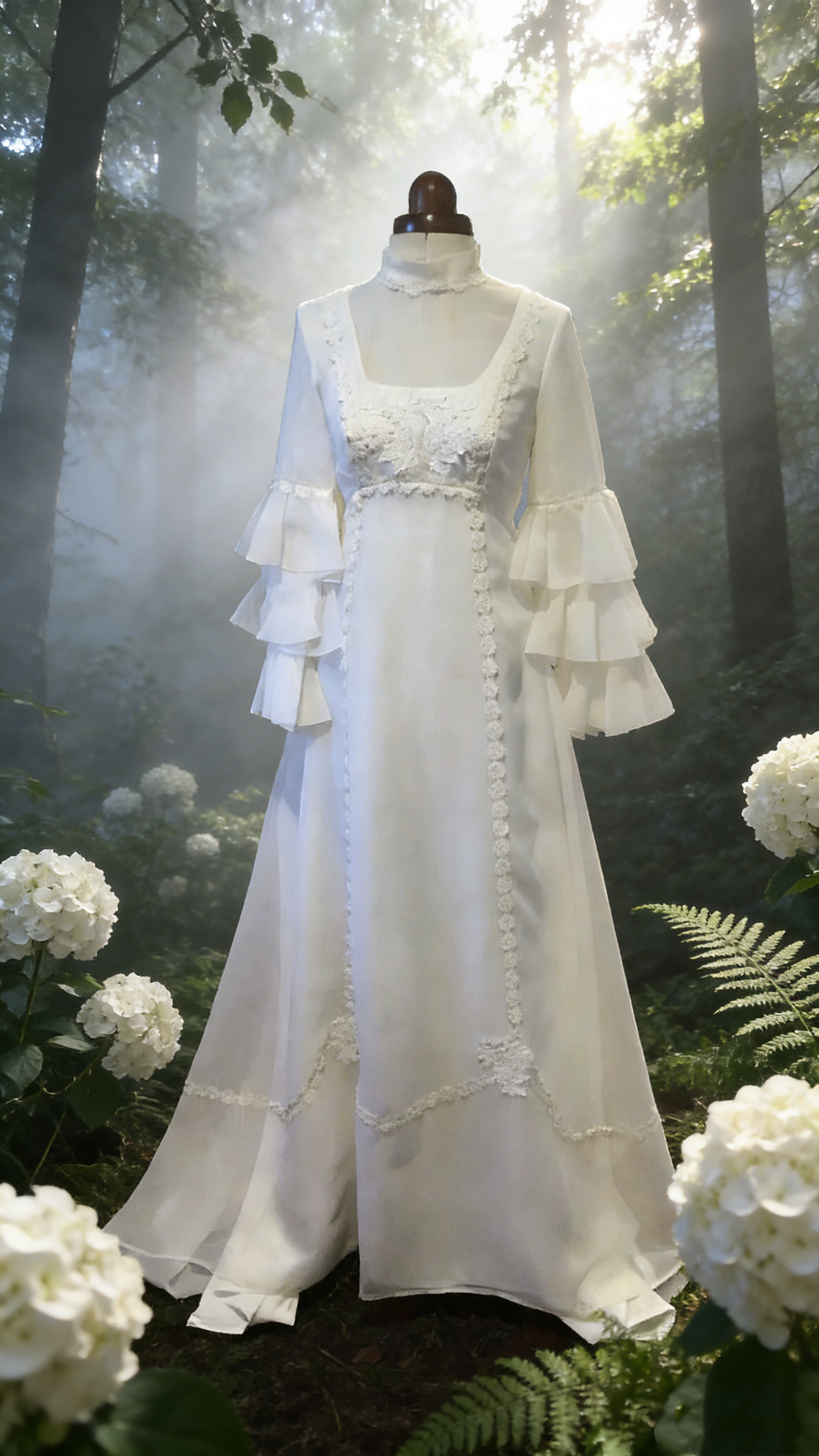 Robe de soirée longue blanche rétro NV6811