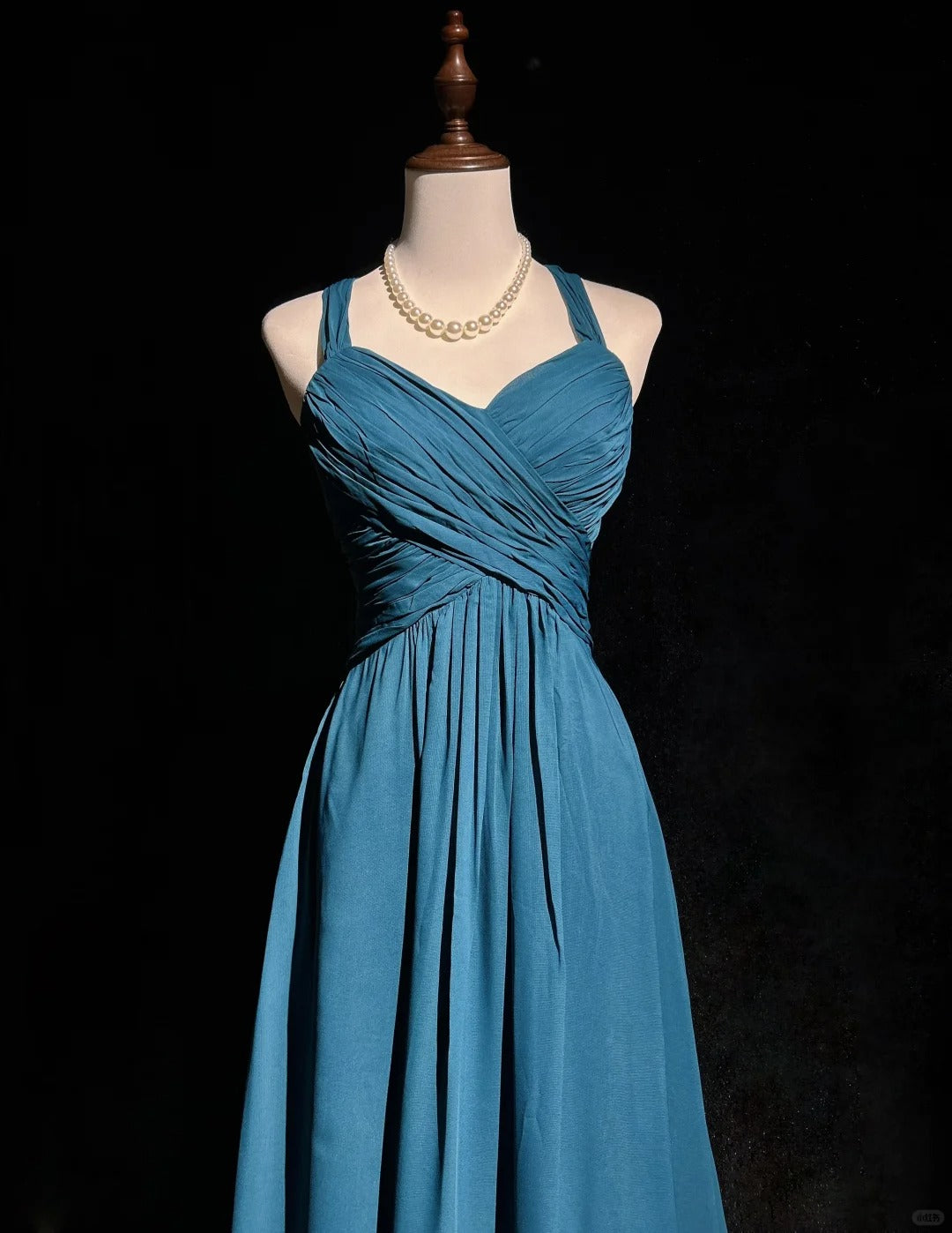 Blue Simple Long Chiffon Ball Gown Evening Dress Party Dress nv4392