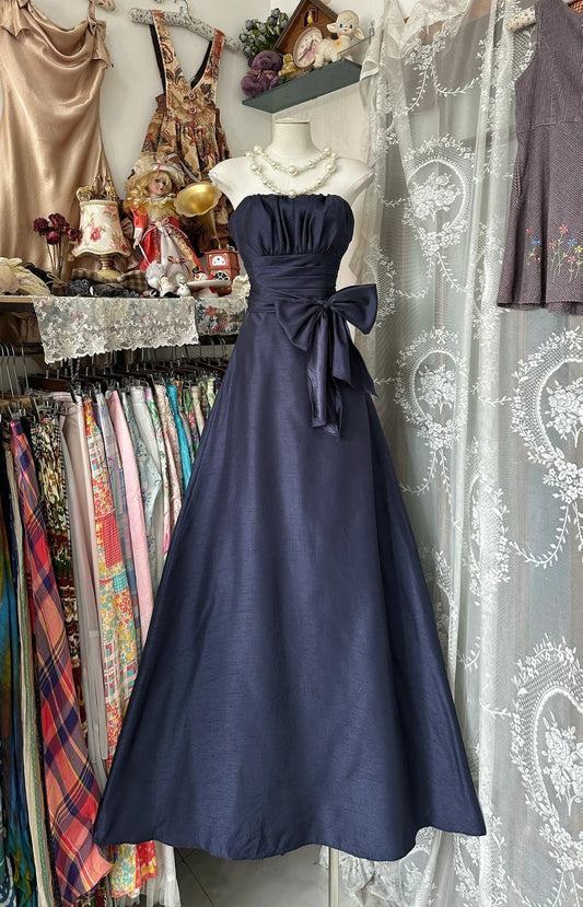 Purple Vintage Long Satin Prom Gown Evening Dress Party Dress nv4366