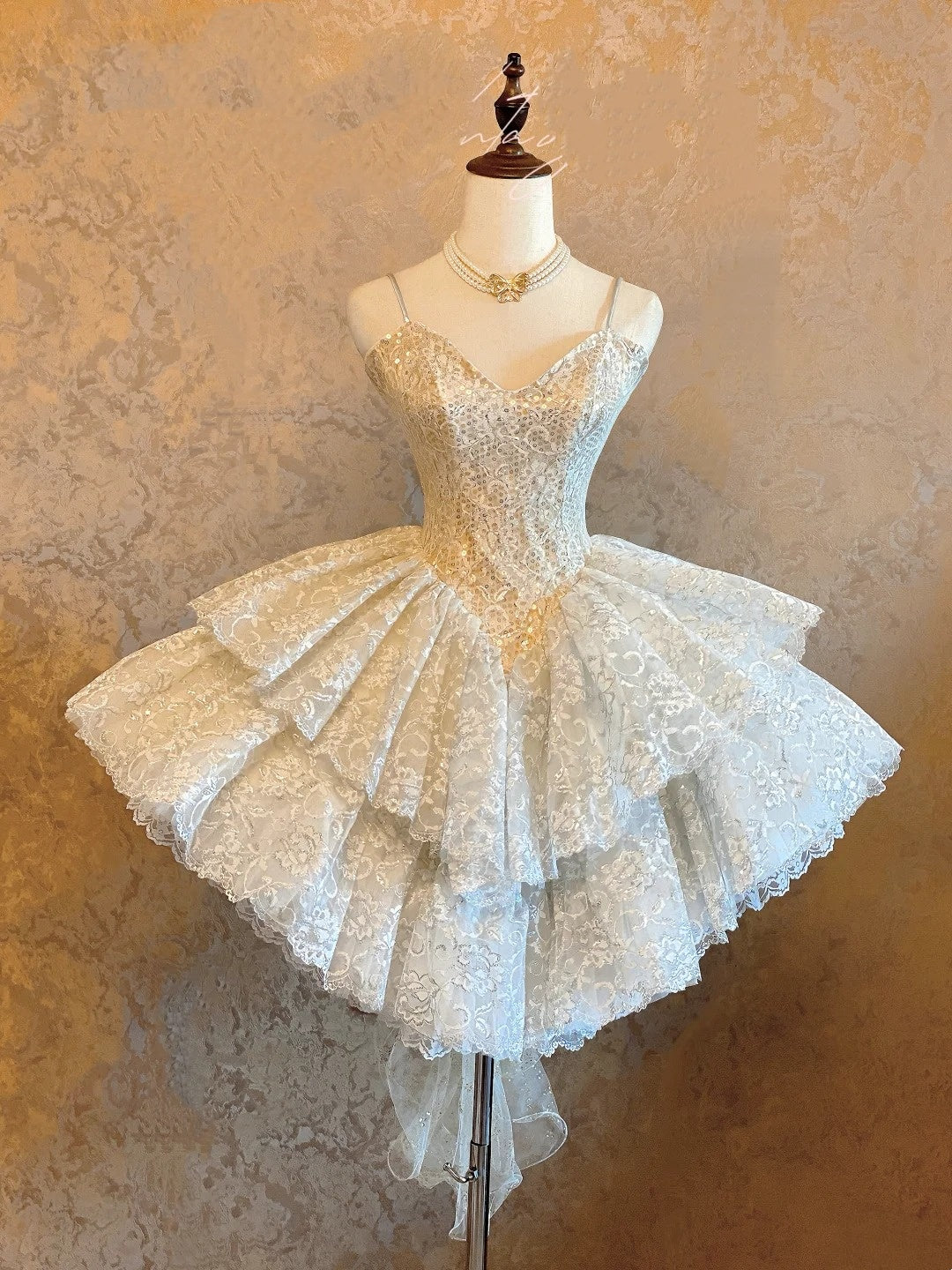 Robe courte en dentelle exquise pour la rentrée scolaire, robe d'anniversaire, robe de soirée, robe de princesse NV6743