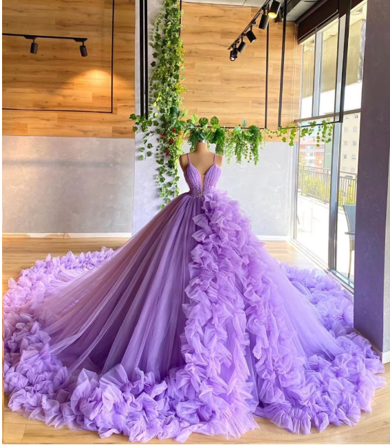 Robe de bal bouffante en tulle violet, robe de bal perlée, robe de soirée plissée, robe de quinceanera, robes de bal princesse corest nv107