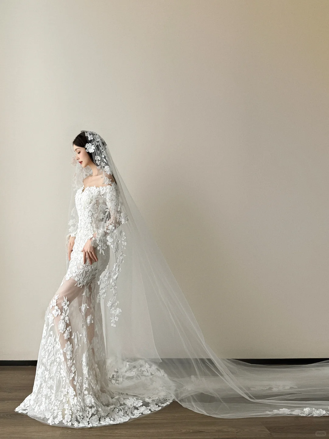Sweetheart Off Shoulder Mermaid Wedding Dress 3D Floral Lace Bridal Gown NV7128