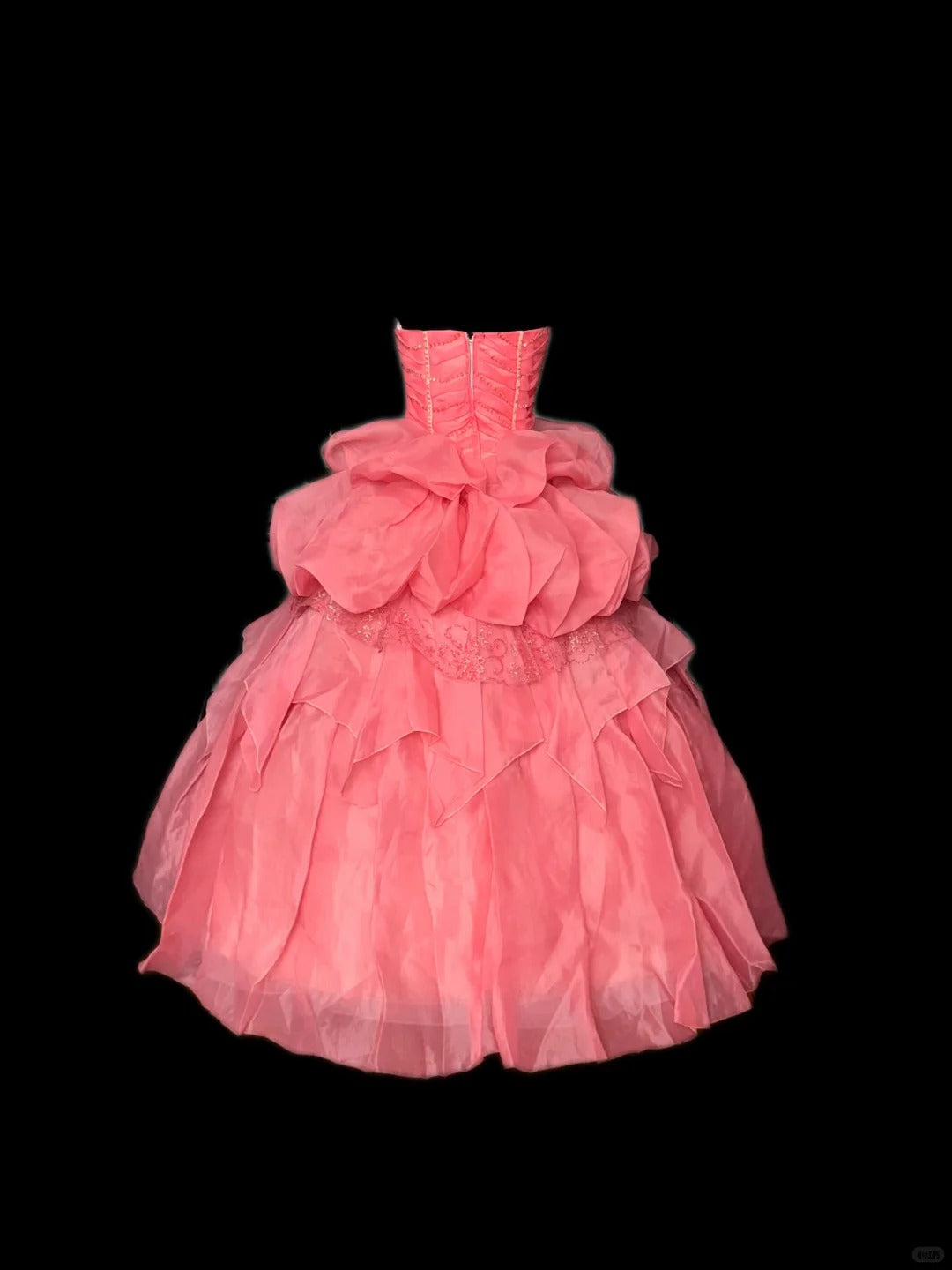 Pink Beaded Elegant Long Tulle Ball Gown Evening Dress nv4920