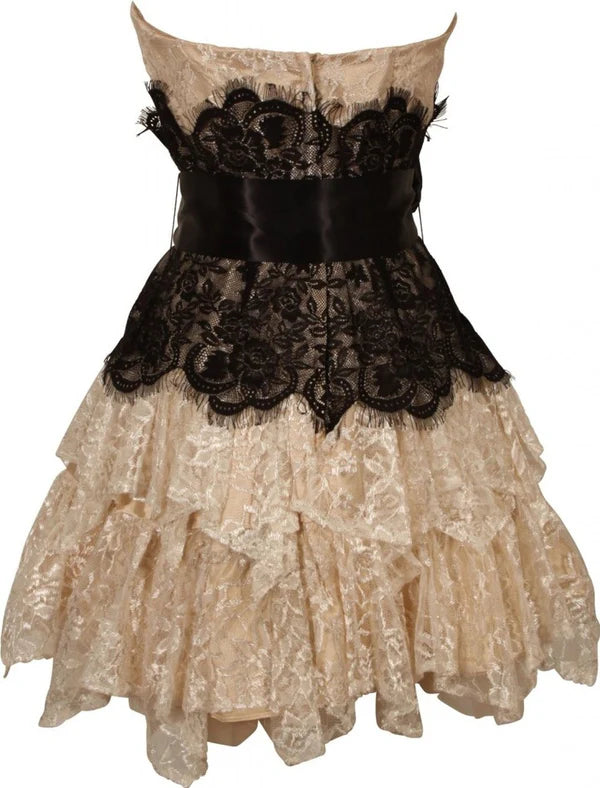 White/Pink Lace Short Chiffon Homecoming Dress Birthday Party Dress nv5302