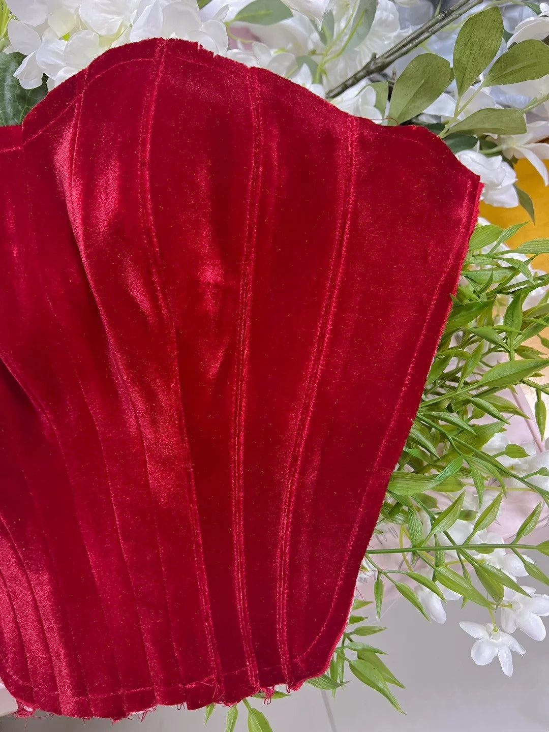 NiceVestidos-_NV Robe courte en velours rouge pour anniversaire, tenue de soirée NV5938