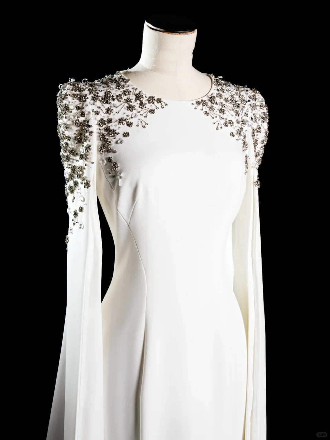 White gorgeous beaded long sleeves fashion long ball gown evening dress party dress nv4359