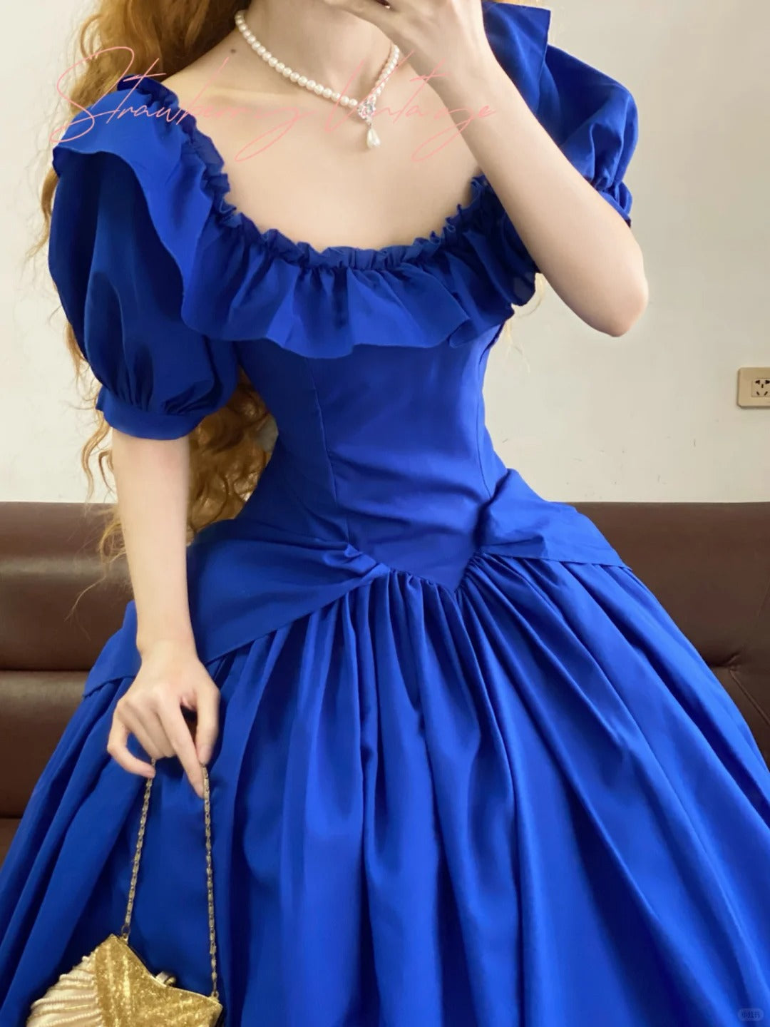 Klein Blue Elegant Long Tulle Ball Gown nv5024