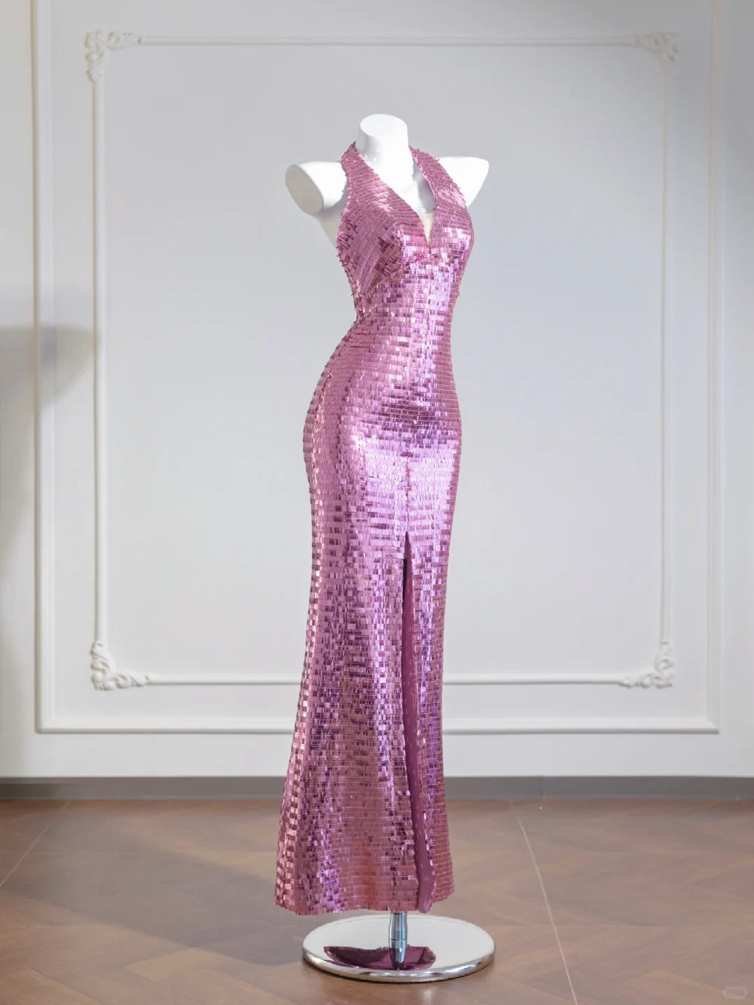 Purple Shiny Long Mermaid Bodycon Sequin Prom Dress Evening Dress Party Dress nv4966