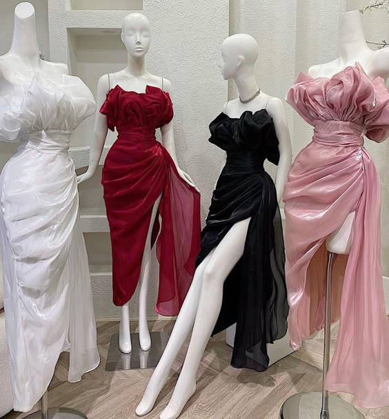 Red/white/black/pink strapless maxi dress long slit sexy ball gown evening dress nv2682