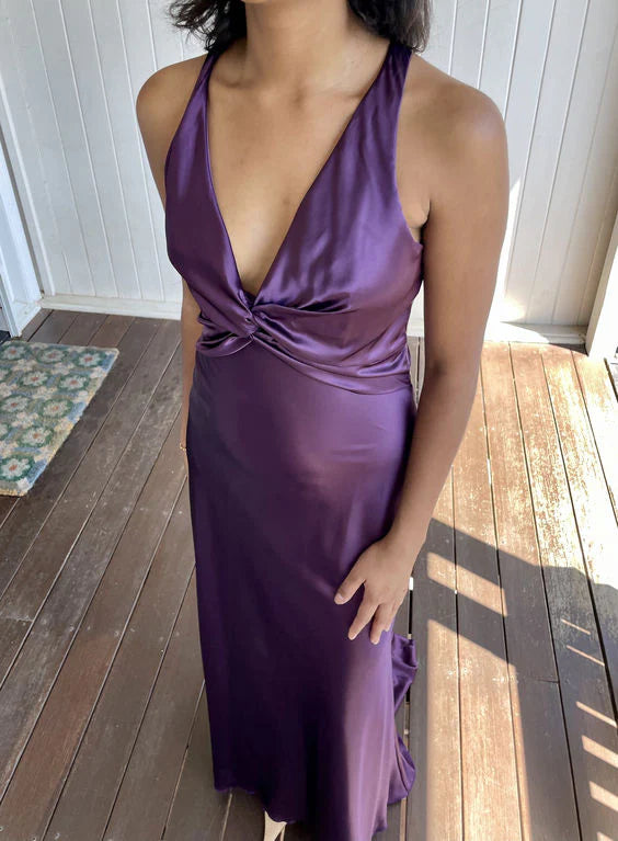 Purple/green/red/yellow fashion elegant V-neck backless vintage prom dress evening gown party dress nv1932