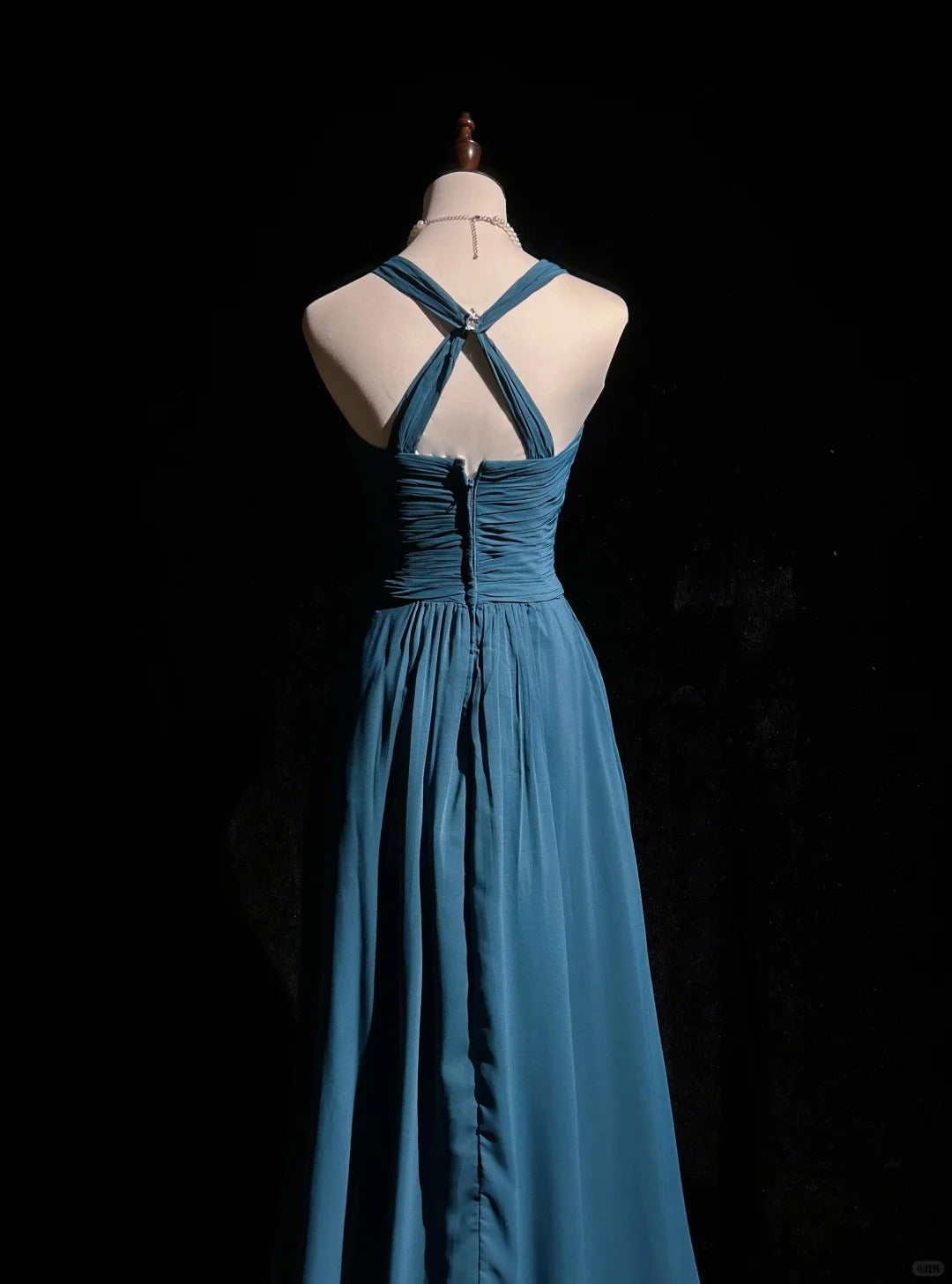 Blue Simple Long Chiffon Ball Gown Evening Dress Party Dress nv4392