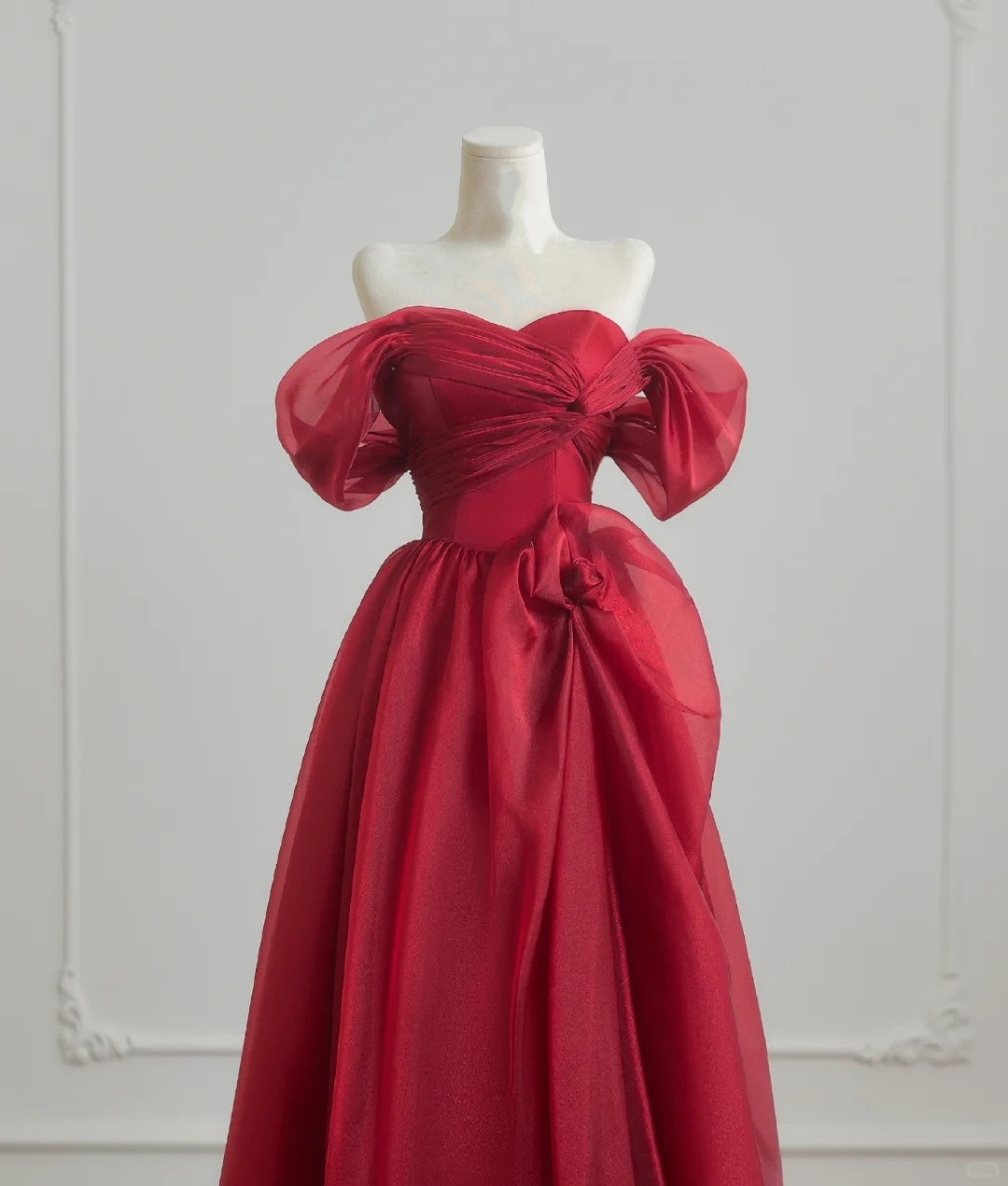 Red Elegant Long Tulle Prom Dress Evening Dress nv4953