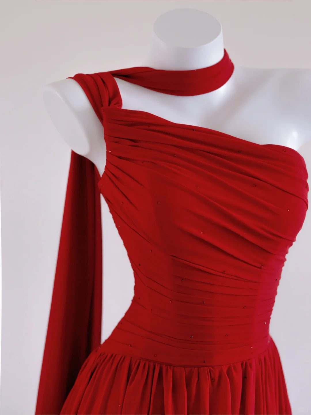 Red Elegant Fashion Long Bodycon Chiffon Prom Dress Evening Dress Wedding Guest Dress nv4973