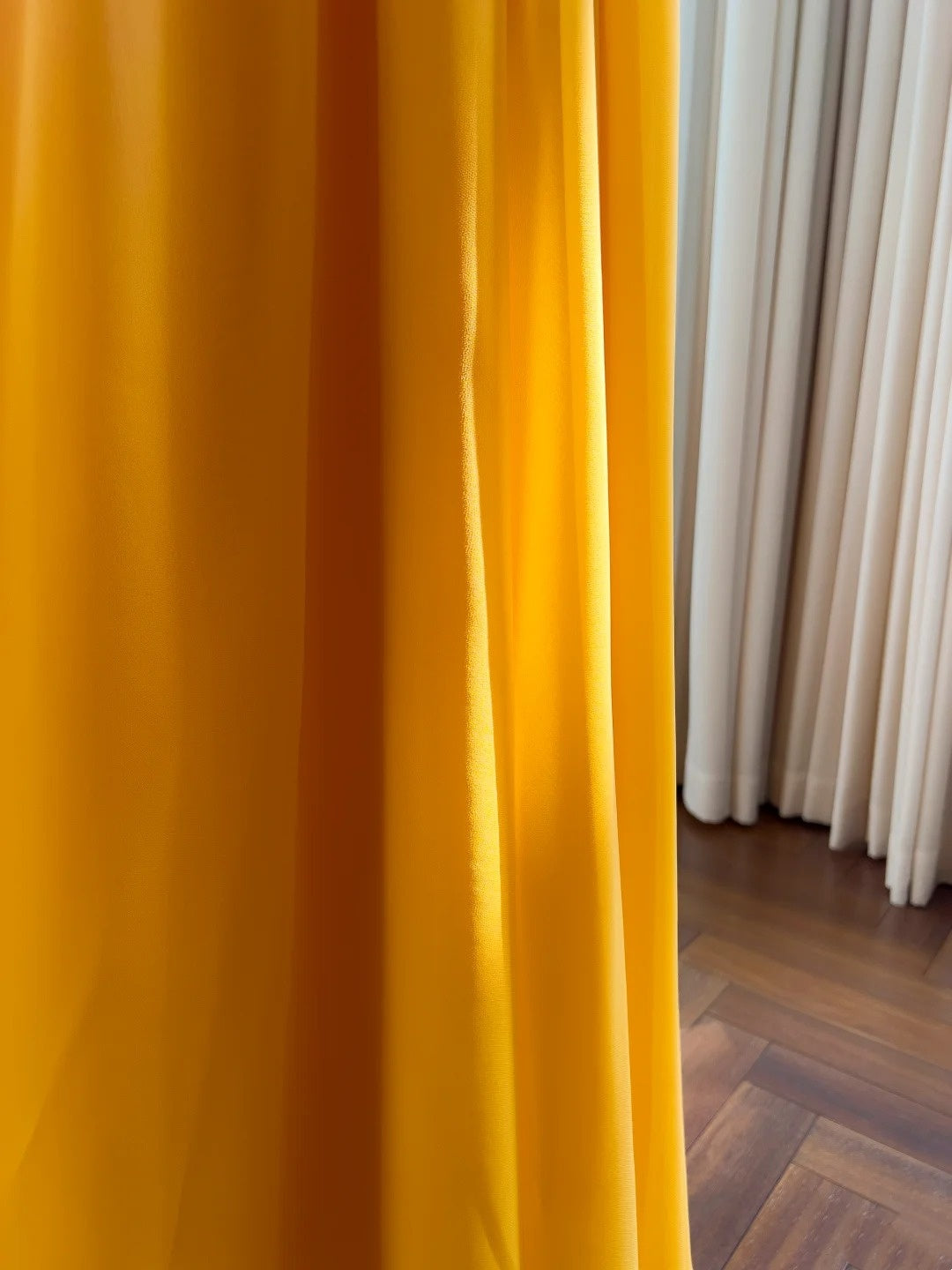 NiceVestidos - Robe longue orange en mousseline NV5935