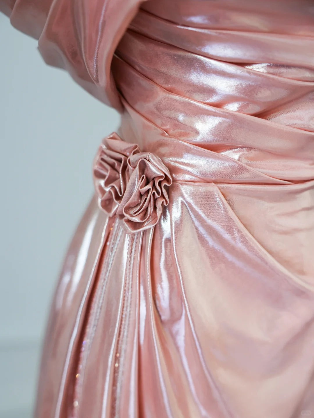 Pink Mermaid Elegant Long Satin Ball Gown Evening Dress Graduation Dress nv4336