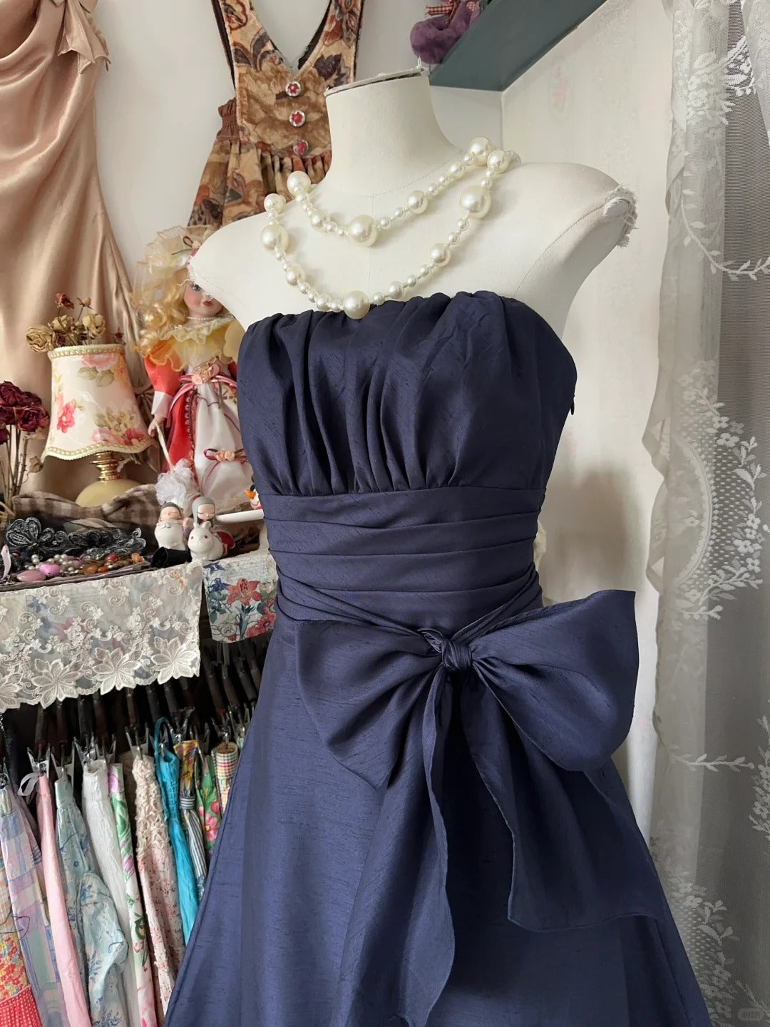 Purple Vintage Long Satin Prom Gown Evening Dress Party Dress nv4366