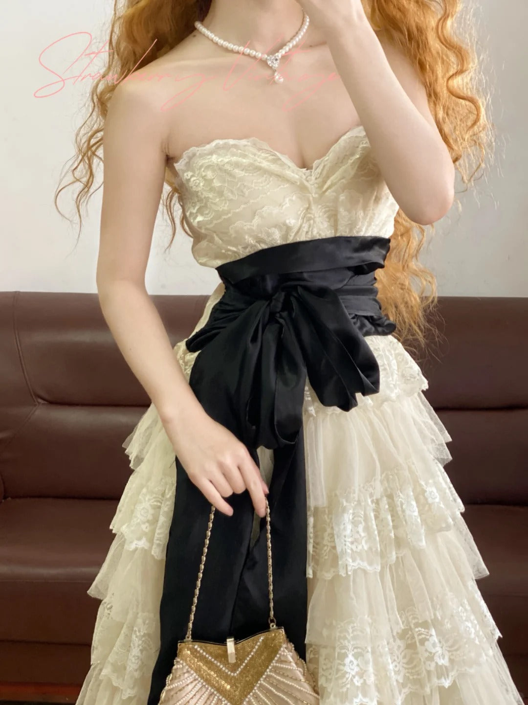 White lace classic elegant layered long tulle Prom Dress evening dress party dress nv5020