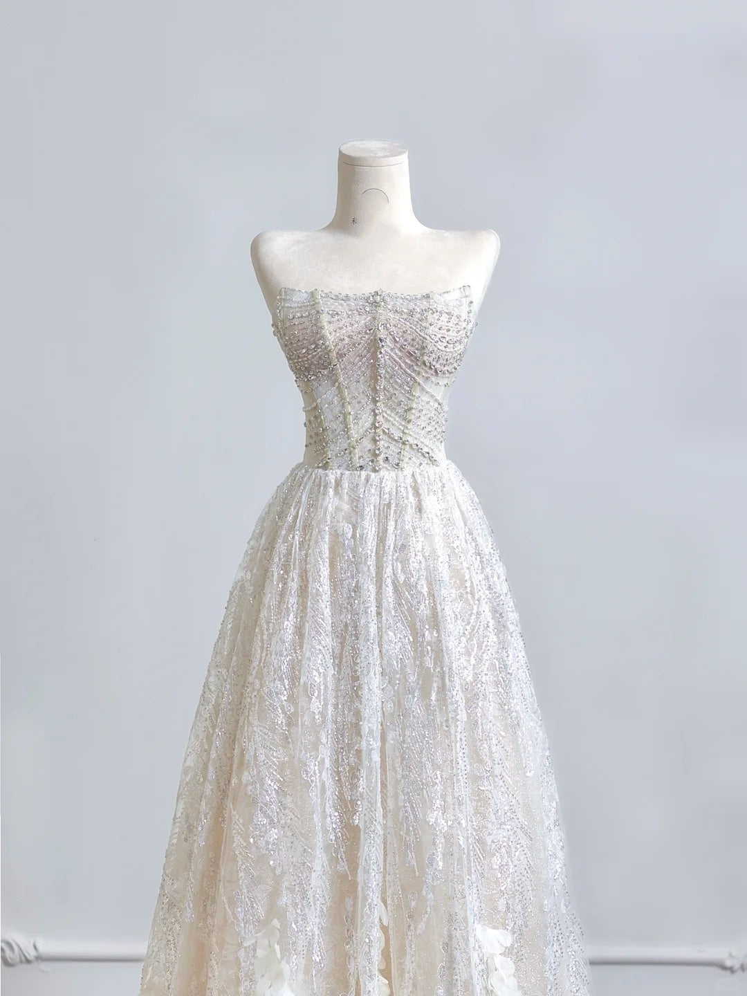 White gorgeous luxury long tulle Prom Dress evening dress party dress nv4948