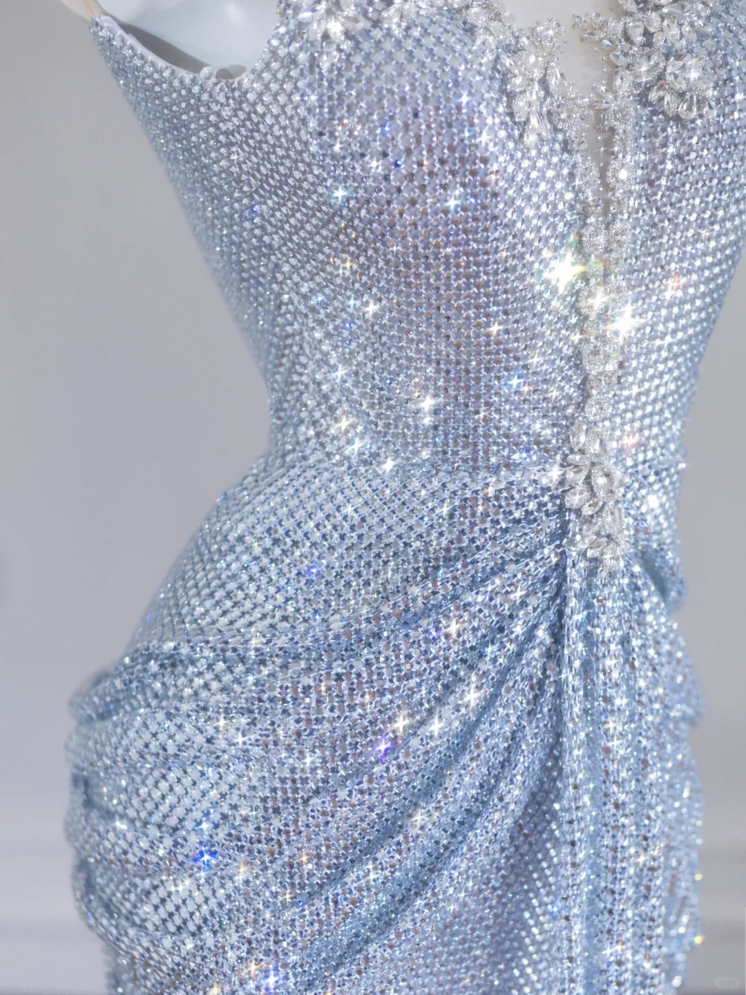 Silver Fashion Long Sequin Bodycon Prom Dress Evening Dress Party Dress nv4958