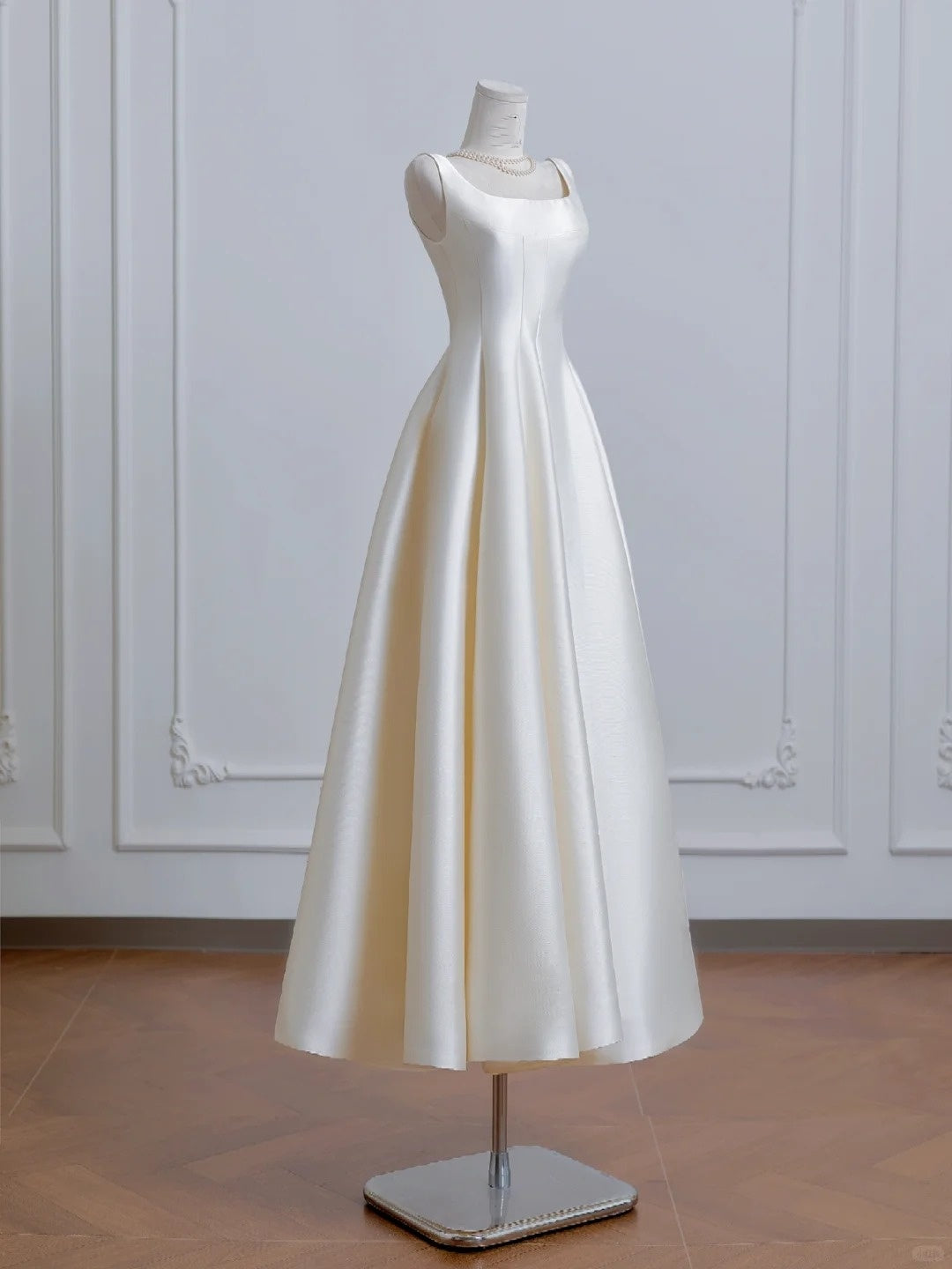 White Simple Fashion Elegant Long Satin Prom Dress Evening Dress Party Dress nv4951