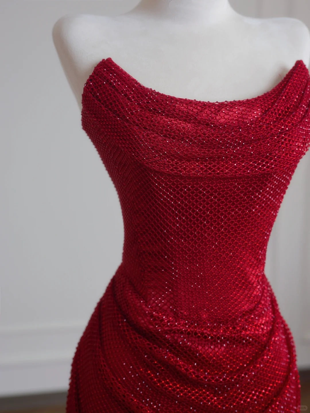 Red Mermaid Shiny Bodycon Elegant Long Prom Dress Evening Dress Party Dress nv4956