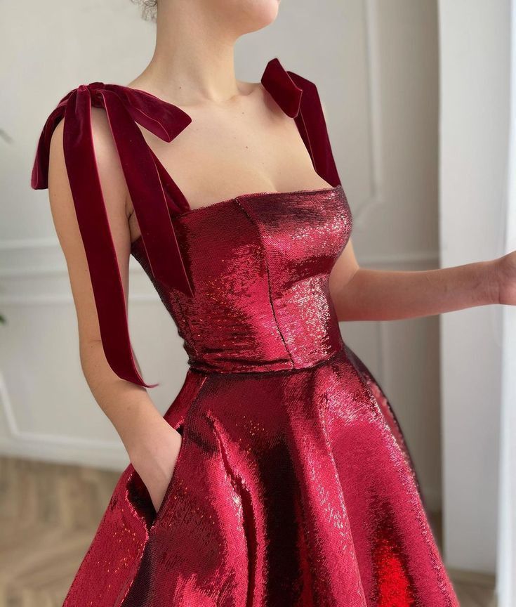 Red shiny elegant spaghetti strap long sequined ball gown evening dress party dress nv3538