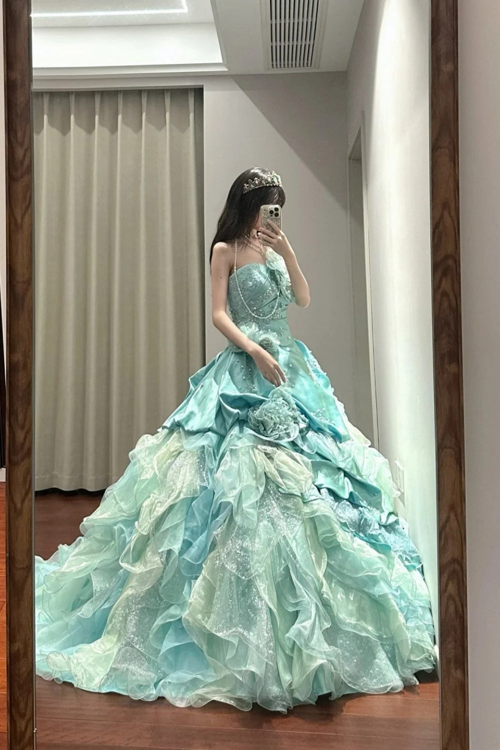 Robe de bal longue bleue NV6717