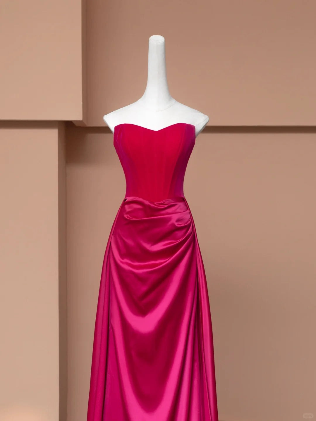 Pink Elegant Fashion Long Satin Prom Dress Evening Dress Party Dress nv4734