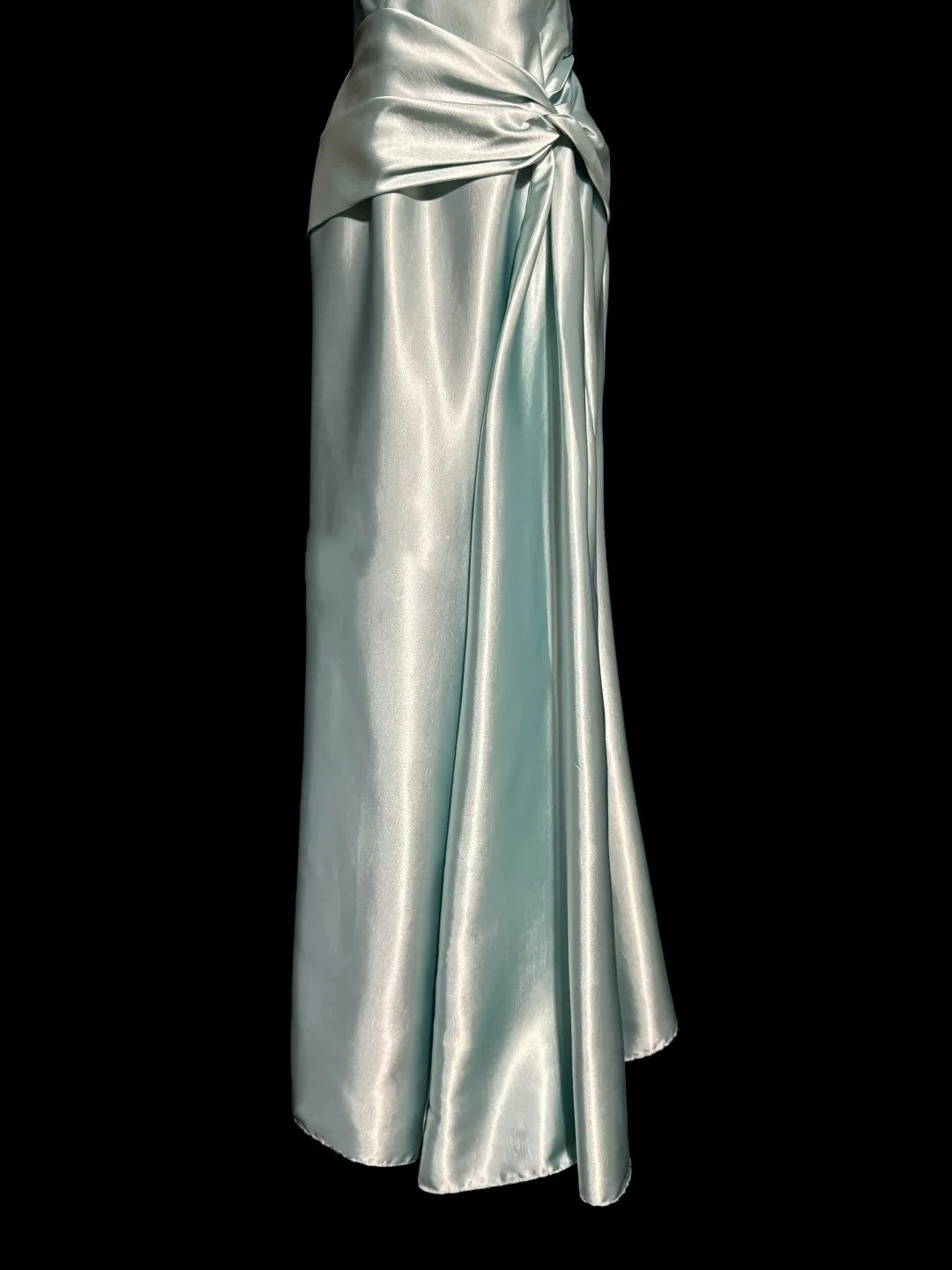 Robe de soirée longue en satin vert menthe, simple et élégante, nv4119