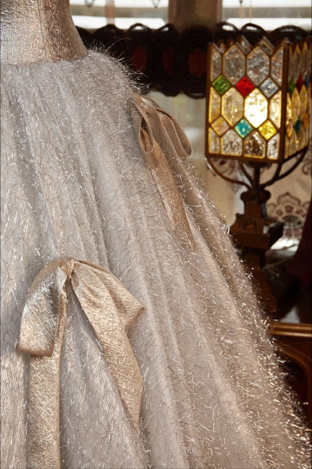 Robe de princesse longue scintillante or étoilé NV6535