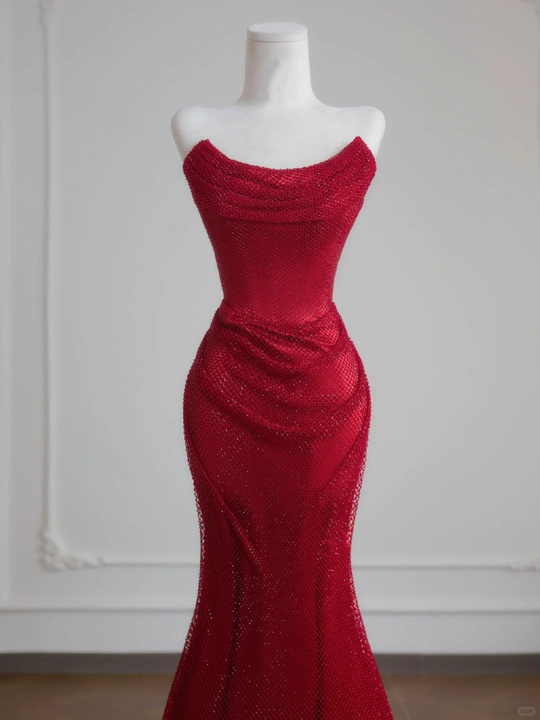 Red Mermaid Shiny Bodycon Elegant Long Prom Dress Evening Dress Party Dress nv4956