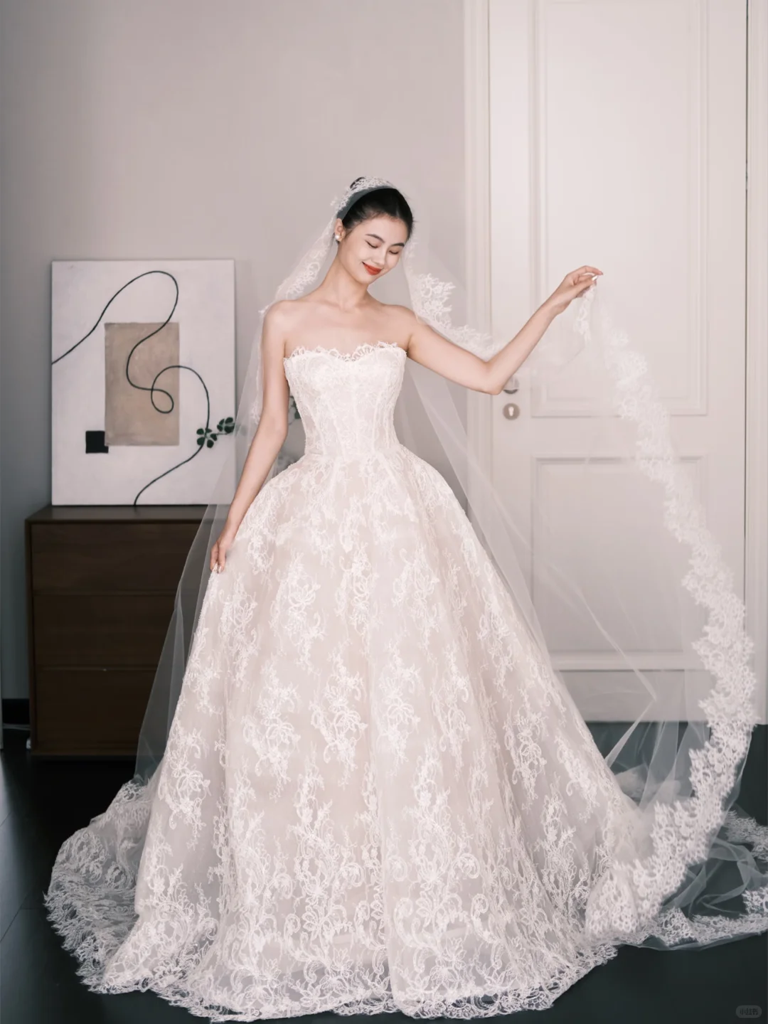 Vintage Lace Ball Gown Wedding Dress Off The Shoulder Long Sleeve Bridal Gown NV7242