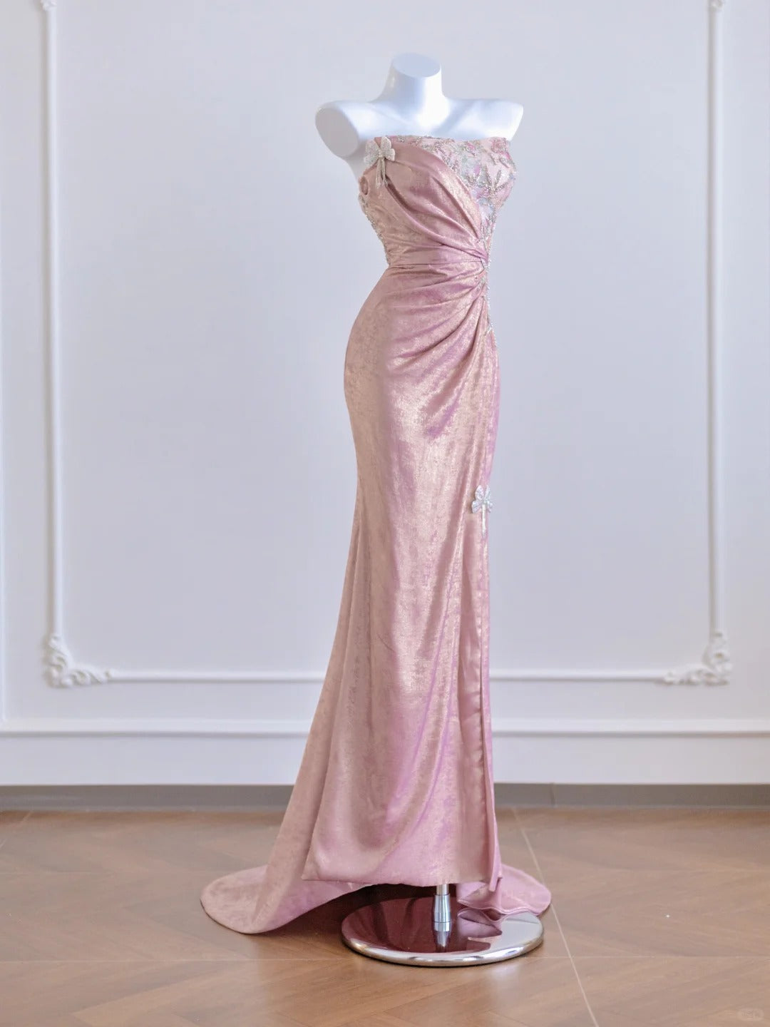 Pink fashion exquisite beaded long prom dress evening dress party dress nv4726
