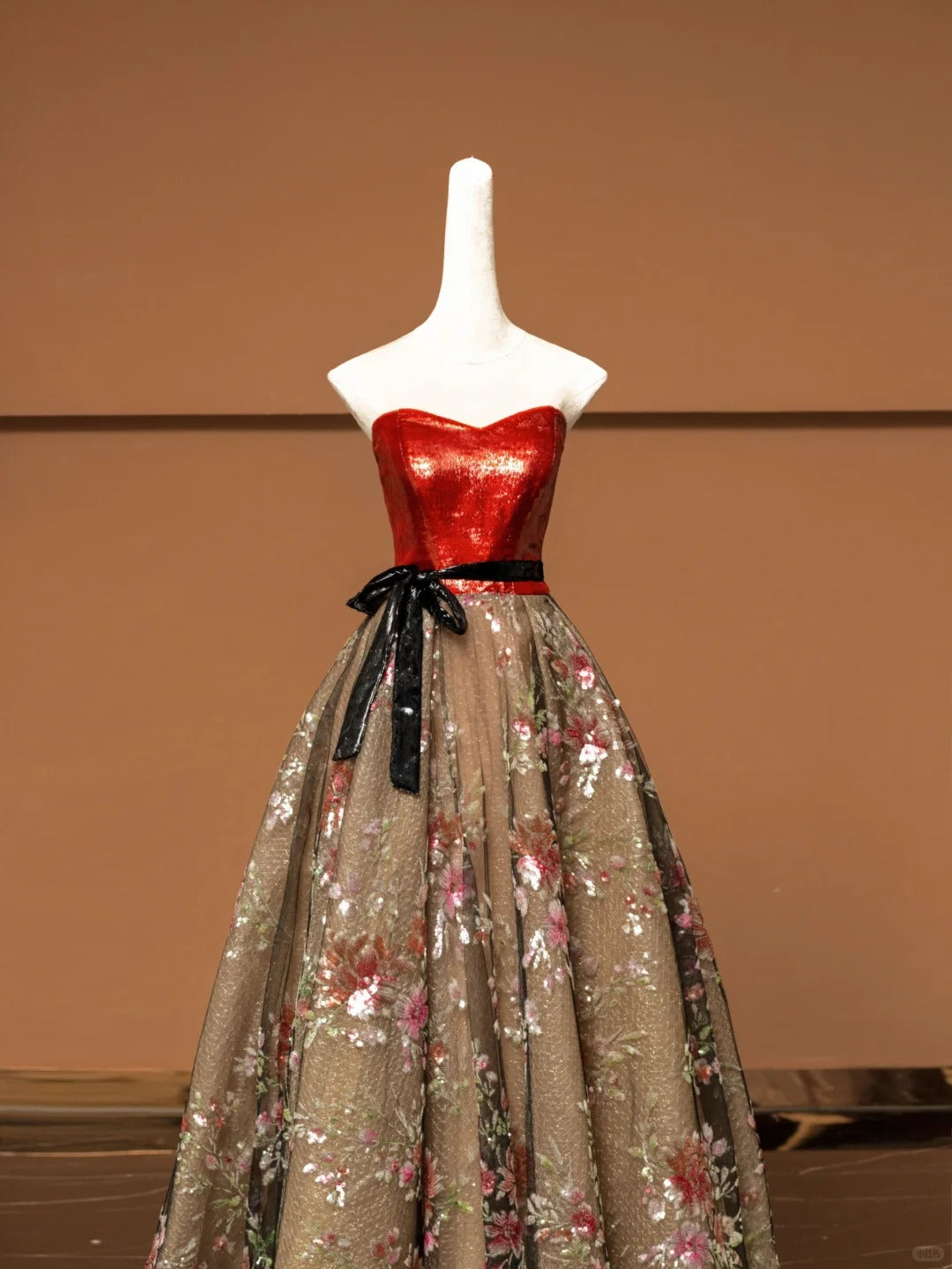 Red tube top floral elegant fashion long tulle Prom Dress evening dress party dress nv4746