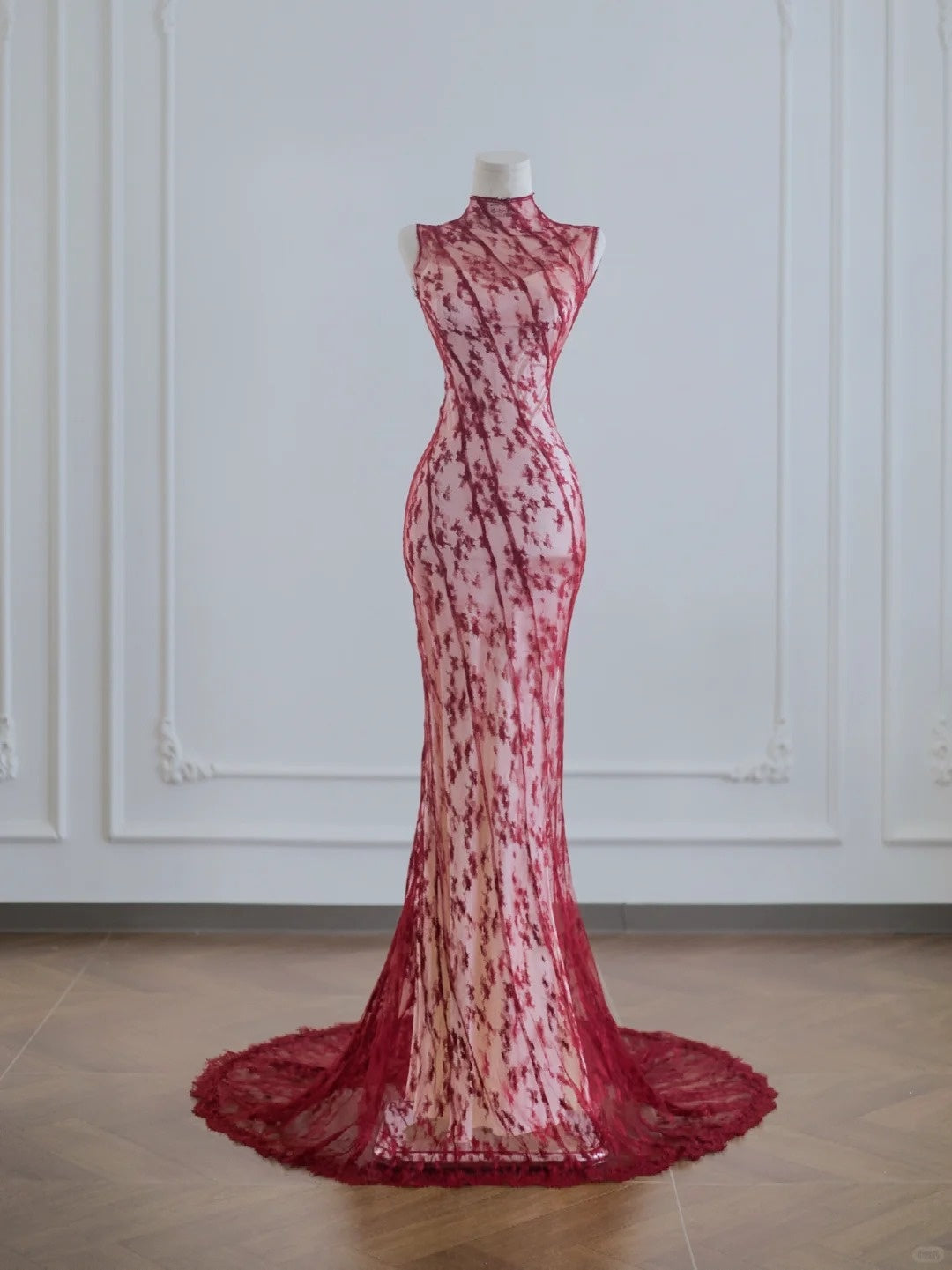 Red Sexy Elegant Long Chiffon Backless Prom Dress Evening Dress Party Dress nv4952