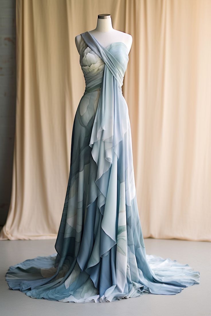 Teal Fashion Gradient Strap Long Elegant Tulle Floor Length Ball Gown Evening Dress Party Dress nv3671