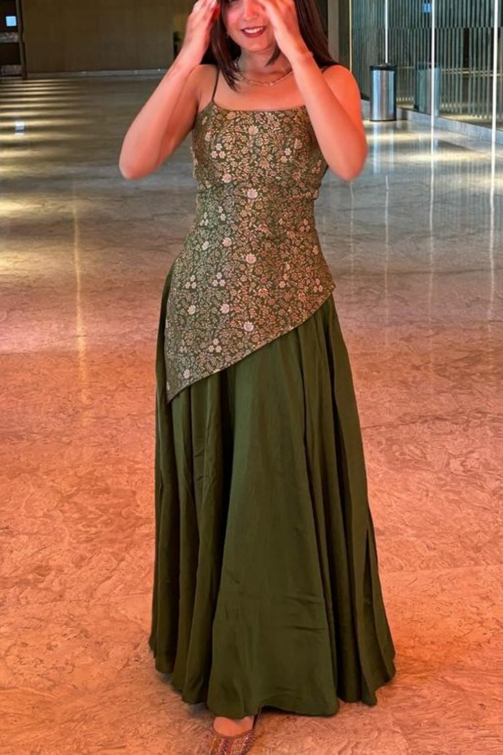 NiceVestidos--Vintage Floral Fashion Elegant Satin Long Prom Dress Graduation Gown NV5852