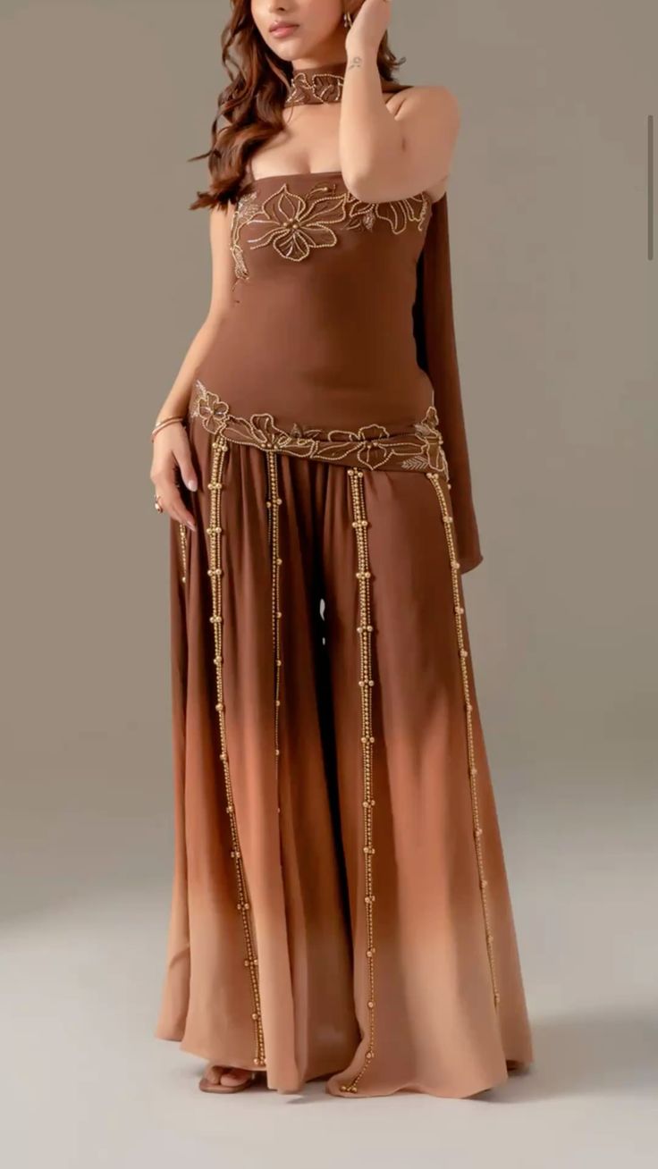 NiceVestidos--Black/Brown Gradient Retro Exquisite Floral Beading Fashionablend Elegant Chiffon Long Prom Dress Graduation Dress NV5853