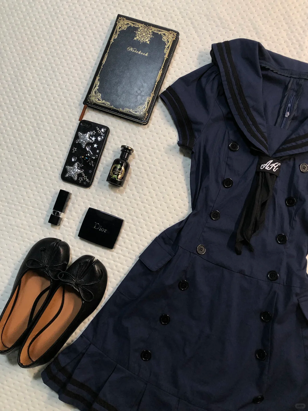 Navy Blue Sailor Short Homecoming Dress Collar Stripe Puff Sleeve Pleated Vintage Cocktail Gown NV6926