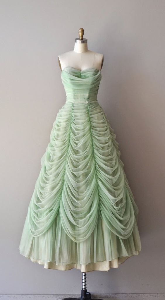 Robe longue fantaisie verte en tulle doux, robe de bal longue, robe de soirée, robe de remise de diplôme nv2688