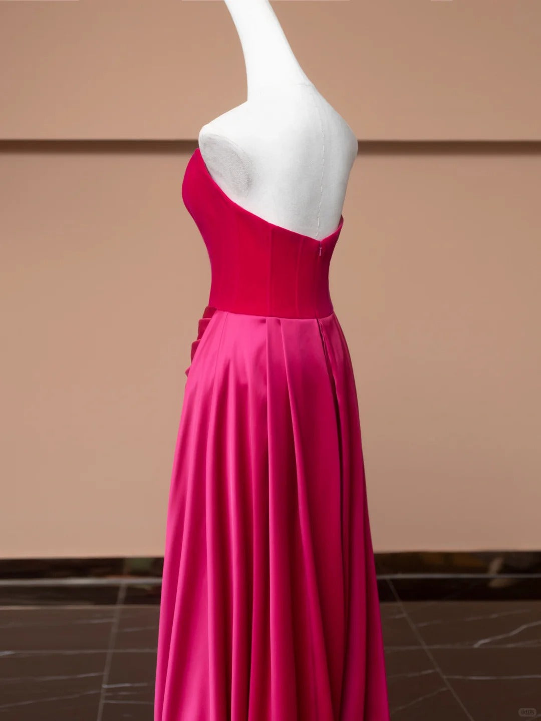 Pink Elegant Fashion Long Satin Prom Dress Evening Dress Party Dress nv4734