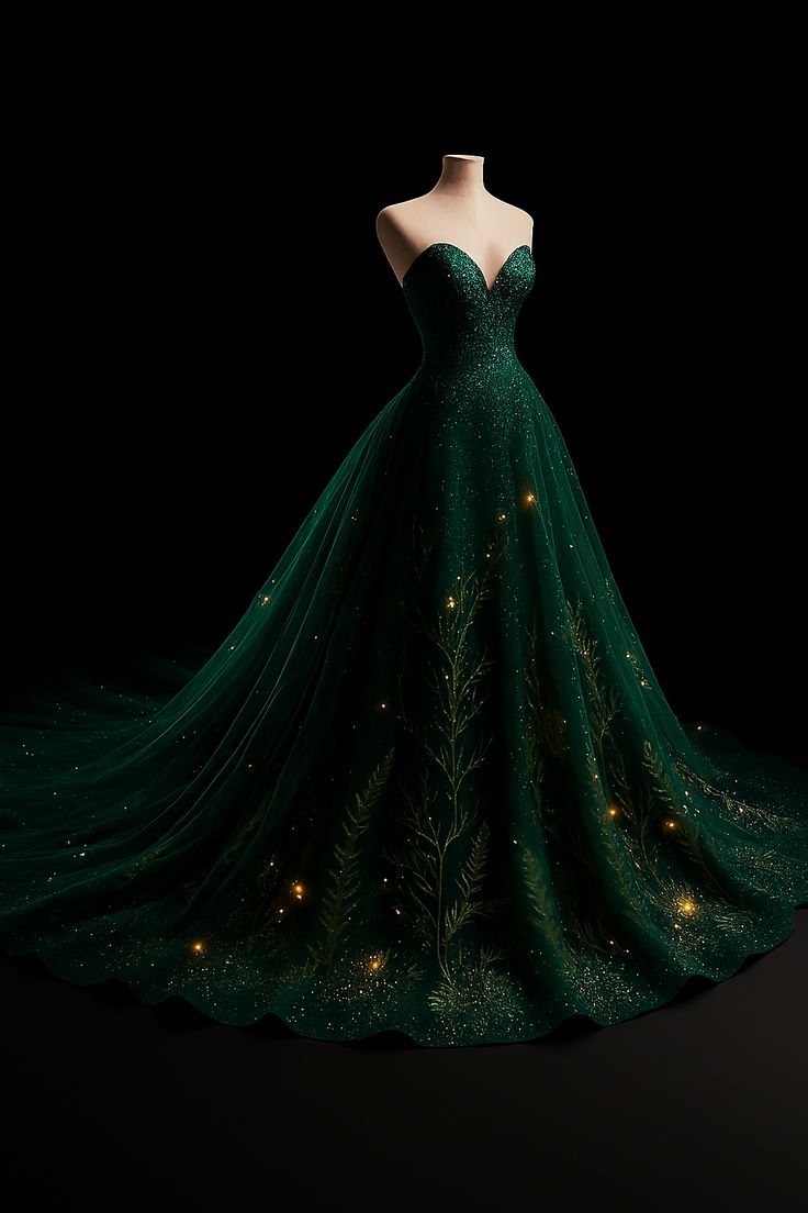 Robe de bal longue NiceVestidos, arrivant au sol, ornée de perles vertes et scintillantes d'une finesse exquise NV6107