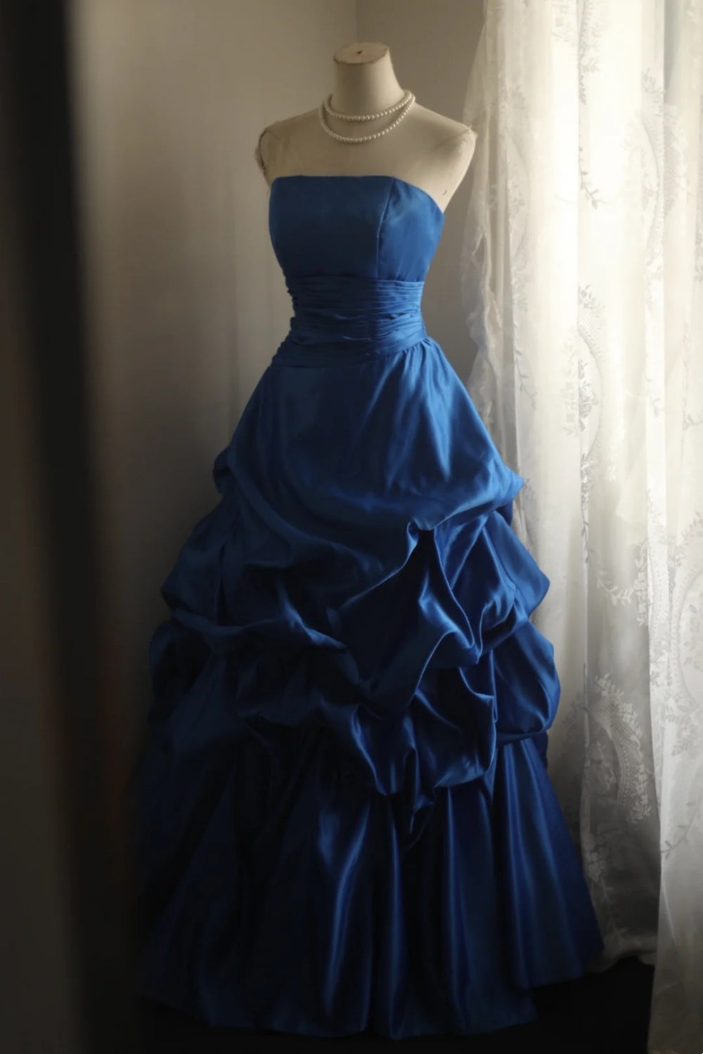 Robe longue rétro princesse bleue NV6589