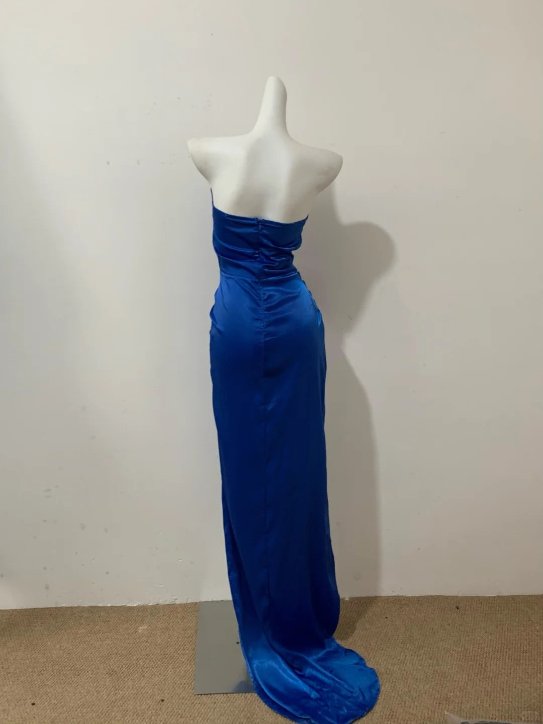Royal Blue Fashion Elegant Long Satin Ball Gown Evening Dress Party Dress nv4179