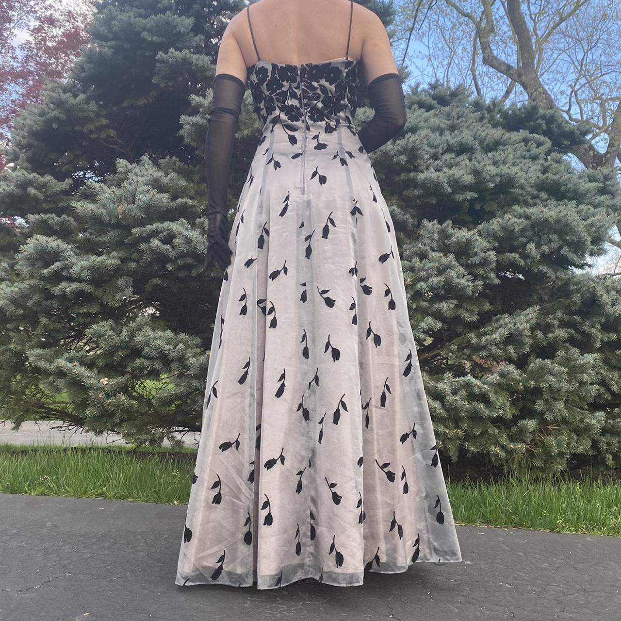 🖤Vintage Gothic Style Layered Chiffon Floral Ball Gown Satin Tulle, Ball Gown Evening Gown Party Dress nv4255