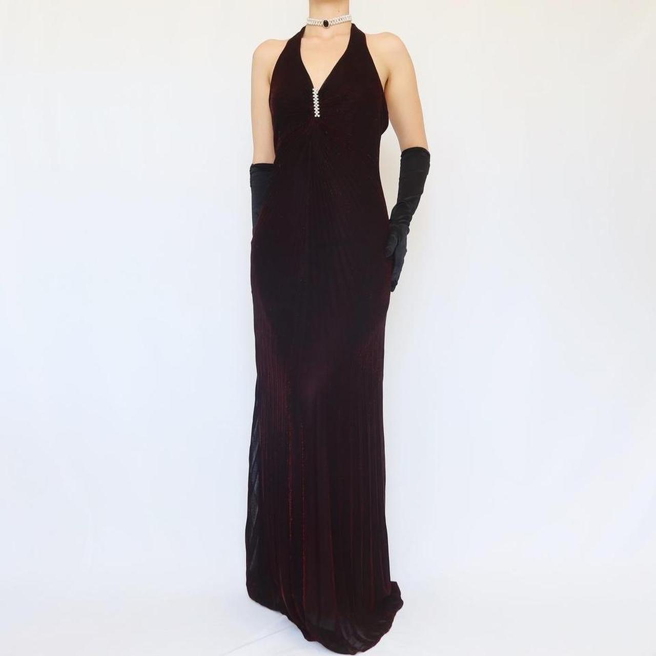 Black and red glitter sexy retro elegant exquisite rhinestone halter neck sling backless long chiffon tulle fairy ball gown evening dress birthday party dress prom dress nv4003